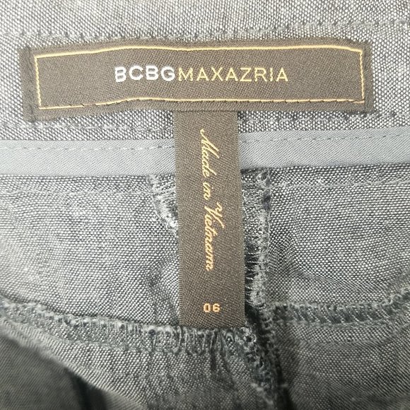 BCBGMaxAzria Women's Gray Linen Dress Casual Pleated Front Shorts - Picture 3 of 11